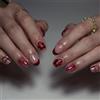 Nymora Set de Faux Ongles Press-on « Fleur Rouge », 24 Faux Ongles Artificiels à Motif Floral, Forme Amande, Rouges (Accessoires Inclus)