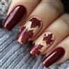 Nymora Unghie Finte Adesive Lunghe - 24 pezzi, Unghie Finte Adesive Autunnali, Design a foglia d'acero, Con adesivi in gelatina e strumenti, Per manicure fai-da-te autunnale