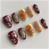 Nymora Press on Nails: 24 Unghie Finte 3D con Fiori Rossi, Kit Jelly Gel Unghie Adesive in Plastica, Design Cristallo per Donne e Ragazze