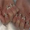 Nymora 24 Stück Press on Nails Französische Spitze Aufklebnägel Weißes Leopard Design Mandelförmig mit Jelly Gel Tragen Set - Fake Nägel für Frauen Mädchen