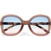 OKKIA Anna Occhiali da Sole Donna Pink Avana Gradiente Blu Rosa
