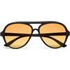 OKKIA Alessio Occhiali da Sole Unisex Goccia Bianco Nero Lenti Gialle