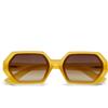 OKKIA Andrea Occhiali da Sole Unisex Esagonale Giallo Gradiente Marrone