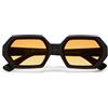 OKKIA Andrea Occhiali da Sole Unisex Esagonale Nero Gradiente Giallo