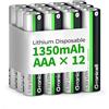 Granicell Confezione da 12 Batterie AAA Litio - 1350 mAh 1.5V Non Ricaricabili Pile AAA, Durata Prolungata & Prestazioni Costanti AAA, Per Fotocamere, Torce, Giocattoli e Dispositivi Elettronici