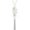 FULU AUTUMN Collane lunghe in argento da donna, collana lunga con ciondolo con perline e nappe in argento, catena per maglioni, bohémien, idea regalo per lei, 90 cm, Pietra Resina Cristallo, Nessuna