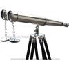Fatto a mano Binocolo marittimo in ottone cromato con treppiede in legno supporto telescop...