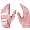 PGM 1 paio di guanti da golf da donna (4 opzioni di colore), sistema di presa migliorato, freschi e confortevoli, pink white, L