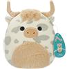 Squishmallows Originali 19cm Borsa, la Mucca Highland Maculata Grigia, Aggiunge Ainhoca alla tua squadra, Peluche Ultra Morbido
