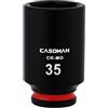 CASOMAN Chiave a bussola da 1/2 x 35 mm profonda, 6 punti, metrica, CR-MO