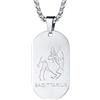 FaithHeart Collana Militare 12 Segni Zodiacali Uomo Personalizzata Nome Testo Incisione Acciaio Inox Ciondolo Argento Ovale Catena 55+5 CM Impermeabile Anallergico