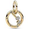 PANDORA Pendente Moments con segno zodiacale dell'Ariete placcato in oro 14 k con zirconia cubica trasparente