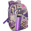 BAKAJI Zaino Organizzato Viola Comix Flash 3 tasche Chiusura Zip effetto Nylon