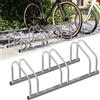 BAKAJI Parcheggio Porta Bici 3 Posti Stand Cavalletto Rastrelliera Bicicletta Acciaio