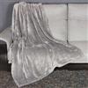 BAKAJI Coperta Plaid Kanguru Fluffi in Tessuto Pile Grigio 130x170cm Singolo Divano