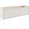 Selsey Mobile TV Moderno Design Minimalista Bianco 140 cm Mobile Porta TV Soggiorno Opaco con Gambe Metalliche, Ripiani Spaziosi Prodotto in Polonia