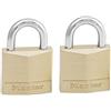 Master Lock 130EURT Confezione da 2 Lucchetti con Chiavi in Ottone, Oro, 4.9 x 3 x 1.2 cm