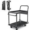 VEVOR Carrello Pieghevole 2 Ripiani per Trasporto Pacchi Merci per Magazzino Carico max. 317,51 kg, Carrello con Piattaforma con Ruote a Pianale da 2 Ripiani, per Garage, Officina, Logistica