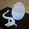 atibi Uovo a sorpresa arcobaleno stampato in 3D con drago nelle uova che si illumina al buio con draghi flessibili da 28 cm all'interno, regalo dinosauro stampato in 3D, uovo di Pasqua, giocattolo