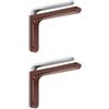 bricoleva.it Coppia Staffe Reggimensola in Metallo Rivestito - Staffe Angolari Mensole a Parete - Supporto a L Mensole - Compresa di Viti Fissaggio e Copertura in PVC Colorato (18 cm, Marrone)