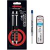 rOtring Tikky - Set di matite meccaniche e penna a sfera, mina HB, matita da 0,7 mm, penna a punta media, fusto nero, set con ricariche extra