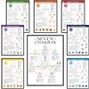 POCAZONE Set da 8 poster a tema chakra (25,4 x 35,5 cm), con pose yoga, decorazione spirituale laminata, verticali, da parete, per sala yoga, reiki e casa, con radice, corona, gola, terzo occhio e sacrale