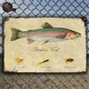 Targa Decorativa Metallo Rainbow Trout - Poster Arte Vintage Parete