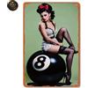 Targa Decorativa Metallo '50s Rockabilly Pin-Up Gir - Poster Arte Vintage Parete