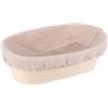 Mooyii Cesto per pane ovale con inserto in lino per lievito madre, cesto per impasto in rattan per lievitazione, accessorio da forno per panettieri hobbisti (Beige-ovale, 28x15x8cm)