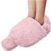 Photken Borsa dell'acqua calda riutilizzabile da 2 litri con copertura scaldapiedi in finta pelliccia di coniglio, morbida custodia in peluche per donne e uomini, allevia i piedi freddi e i dolori, ideale per