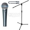 SHURE BETA 58A BUNDLE MICROFONO DINAMICO + ASTA MICROFONICA + CAVO XLR 3M