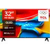 TCL TV 32V4C - 32 HD Smart QLED Direct LED con Android TV e HDR - Compatibile con Google Cast e Google Home, Design Delgado