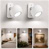 LuminexDesigns Lampada da Parete LED Ricaricabile Senza Fili AURI CX02 | Touch dimmerabile, magnetica, orientabile 360 gradi, applique senza fili per lettura, camera da letto, soggiorno e quadri