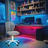 FurnitureR Compact Kids Gaming Chair, Hollow PP Backrest, Adjustable Height, Ergonomic Swivel Sponge Seat, 5-Wheel Iron Base, for Teens & Childrens Drawing, Gaming, Classroom, Grey, 38,5 x 40 x 87 cm