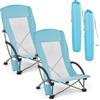 VEVOR Sedia da Campeggio Pieghevole Portatile 2 pezzi, Sedie da Campeggio Pieghevole con Schienale Lungo Carico max. 150 kg, Sedia Portatile per Picnic Pesca Campeggio, Colore Azzurro