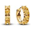 Pandora Timeless 263851C02 - Orecchini a cerchio in argento sterling placcato oro 14 carati, con zirconi