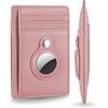 KF-Premium Black KF-Premium Airtag RFID Portafoglio in pelle PU porta carte di credito e denaro AirTag Cover Air Tag Case, rosa, Taglia unica, Minimalista