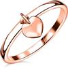 TJC Anello a fascia da donna in argento Sterling con ciondolo a forma di cuore in platino e oro placcato in argento 925, regalo di San Valentino, per donne, figlia, moglie, coppie, anelli a forma di