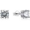 Donipreziosi Coppia di Orecchini Punto Luce in Argento Rodiato 925% con Zirconi taglio Brillante - Disponibili in diversi colori e dimensioni (8 mm, Argento)