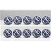ARTISNO Set di 10 pomelli in ceramica colorati blu per armadietti da cucina, bagno, credenze, cassettiere, cassettiere, in ceramica fatta a mano, set di 10 (design c)