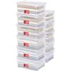 SUNDIS View Box, set di 11 scatole portaoggetti 17l, con coperchio, plastica trasparente, impilabile, ideale per riporre gli oggetti negli armadi, in ufficio, in lavanderia o in bagno