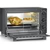 Severin Fornetto Elettrico XXL Ventilato con Girarrosto e Pietra per Pizza, Capacità 46 Litri, Temperatura 100-230 °C, Timer 120 Minuti, 1800W, Nero, TO 9025