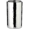 EDZARD Secchiello per bottiglie Nebraska (altezza 20 cm, diametro 12 cm) per una bottiglia, a doppia parete, in acciaio inox lucidato a specchio, martellato, fatto a mano