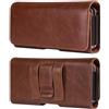 CFKNDBP Borsa da Cintura Uomo per Cellulare Marrone, Fondina da Cintura per Smartphone Pelle, Multifunzione Sacchetto Cintura Portafoglio Porta Cellulare Marsupio Portacellulare Outdoor Sportivo Viaggio