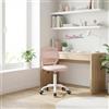 FurnitureR Poltrona Relax Bambino Girevole, Sedia per Tempo Libero Colorato per Bambini, Ergonomico Regolabile, Schienale Traspirante a Motivo a Pois, Girevole a 360°, Base in Metallo Bianco a 5