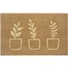 Hanse Home Zerbino in cocco per interni, 45 x 75 cm, motivo floreale, antiscivolo, per ingresso e esterni coperti, naturale