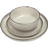 Home Deco Factory, KA0444, Servizio Piatti 12 Pezzi in Gres Beige, Piatti Fondi, Piani e Dessert, Design Artigianale, Resistente e Pratico, Facile Manutenzione, Misura: 12 Pezzi, Colore: Beige