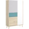 DEKIT GRUPO RIMOBEL Rimobel Nova Vetrina, Truciolato, Naturale/Smeraldo/Grigio/Bianco, Natural/Esmeralda