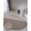 Villeroy & Boch Tappeto in lana Francois ovale, tessuto a mano, naturale, bohémien, per soggiorno, camera da letto, sala da pranzo, corridoio, cucina, lino, 160 x 230 cm