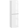 kleankin Mobile Bagno Alto a Colonna con Ante, 2 Armadietti, Mobiletto Bagno Salvaspazio con Ripiani Regolabili per Sala da Pranzo Salotto Soggiorno, 35 x 25 x 120 cm, Bianco Lucido | Aosom Italy